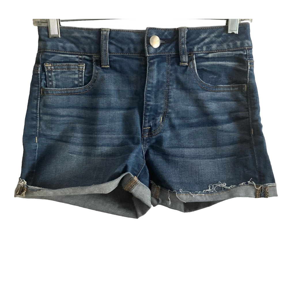 American Eagle Short Shorts Womens 0 Dark Wash Stretch